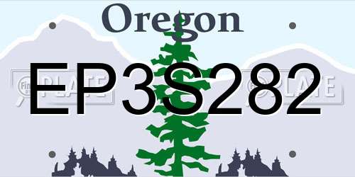 EP3S282 Oregon License Plate