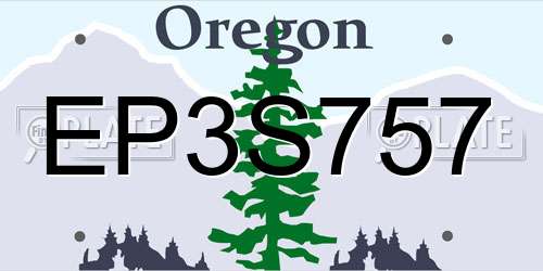 EP3S757 Oregon License Plate