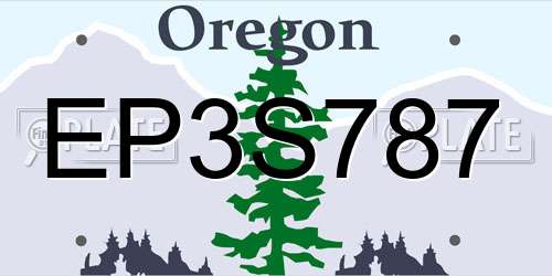 EP3S787 Oregon License Plate