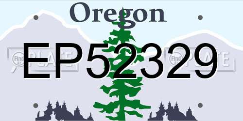 EP52329 Oregon License Plate