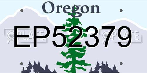 EP52379 Oregon License Plate