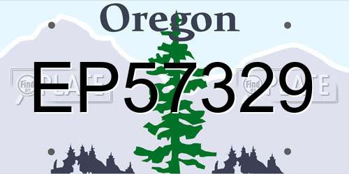 EP57329 Oregon License Plate