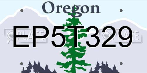 EP5T329 Oregon License Plate