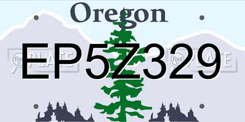 EP5Z329 Oregon License Plate