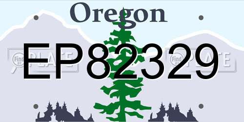 EP82329 Oregon License Plate