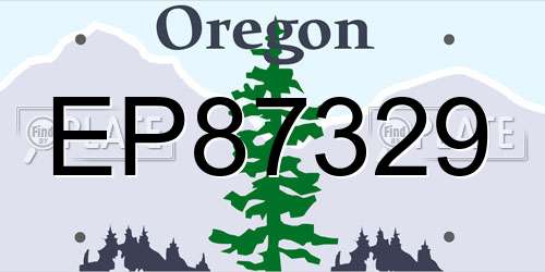 EP87329 Oregon License Plate