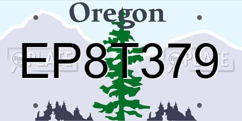 EP8T379 Oregon License Plate