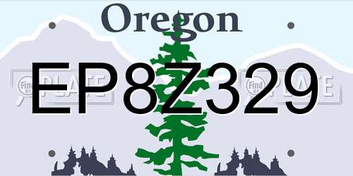 EP8Z329 Oregon License Plate