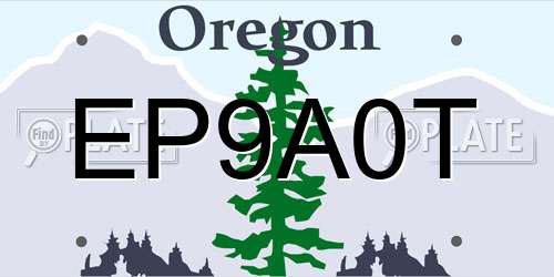 EP9A0T Oregon License Plate