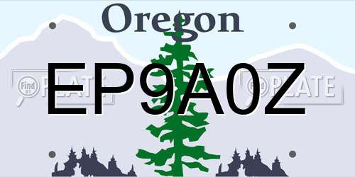 EP9A0Z Oregon License Plate