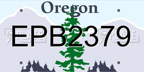 EPB2379 Oregon License Plate