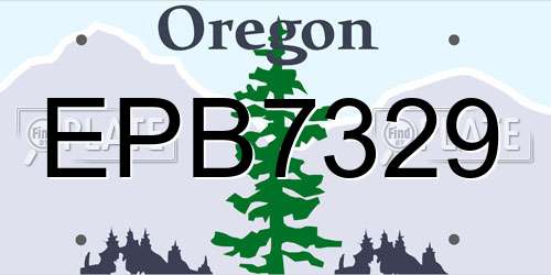 EPB7329 Oregon License Plate