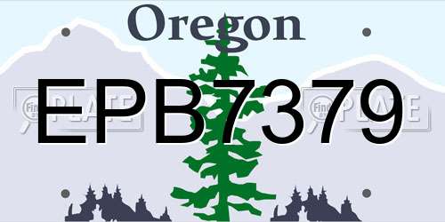 EPB7379 Oregon License Plate