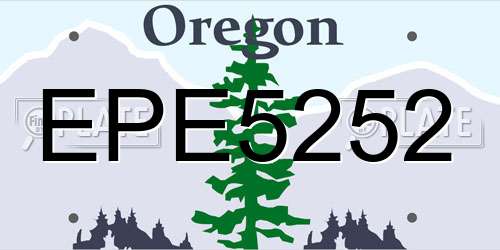 EPE5252 Oregon License Plate