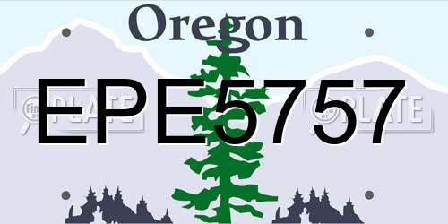 EPE5757 Oregon License Plate