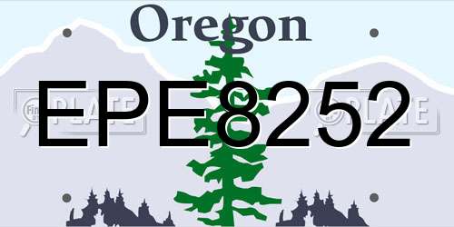 EPE8252 Oregon License Plate