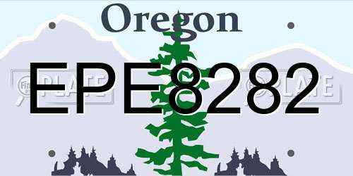 EPE8282 Oregon License Plate