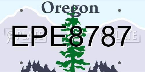 EPE8787 Oregon License Plate