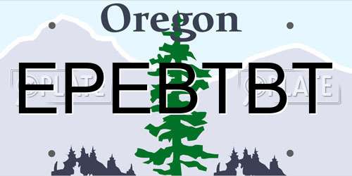EPEBTBT Oregon License Plate