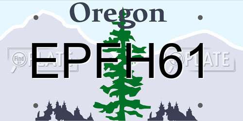 EPFH61 Oregon License Plate