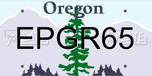 EPGR65 Oregon License Plate