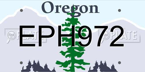 EPH972 Oregon License Plate