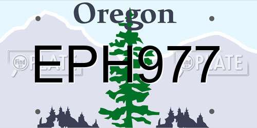 EPH977 Oregon License Plate