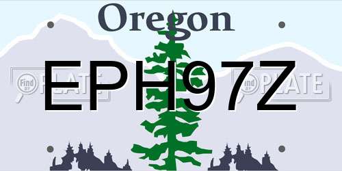 EPH97Z Oregon License Plate