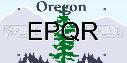 EPQR Oregon License Plate