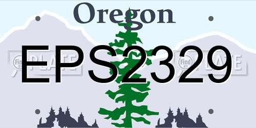 EPS2329 Oregon License Plate