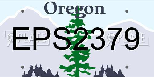 EPS2379 Oregon License Plate