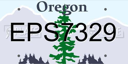 EPS7329 Oregon License Plate
