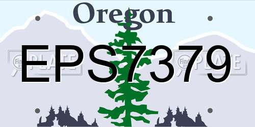 EPS7379 Oregon License Plate