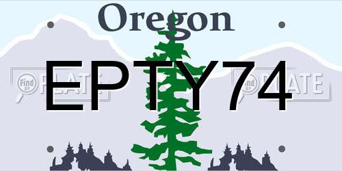 EPTY74 Oregon License Plate