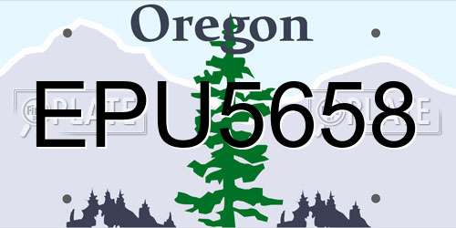 EPU5658 Oregon License Plate