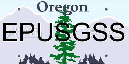 EPUSGSS Oregon License Plate
