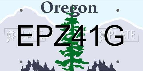 EPZ41G Oregon License Plate