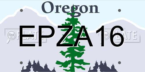 EPZA16 Oregon License Plate