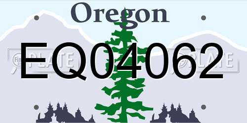 EQ04062 Oregon License Plate