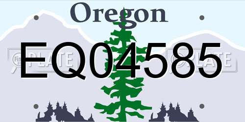 EQ04585 Oregon License Plate