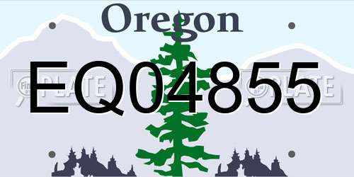 EQ04855 Oregon License Plate