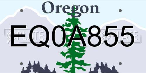 EQ0A855 Oregon License Plate