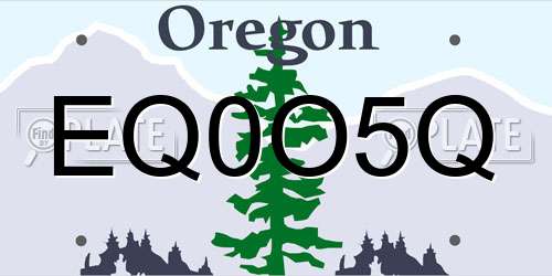 EQ0O5Q Oregon License Plate