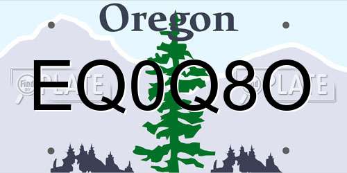 EQ0Q8O Oregon License Plate