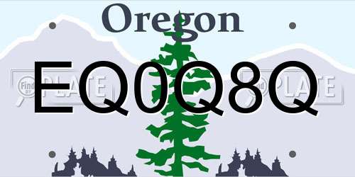 EQ0Q8Q Oregon License Plate