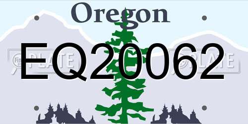 EQ20062 Oregon License Plate