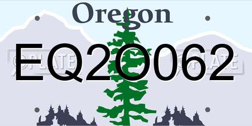 EQ2O062 Oregon License Plate