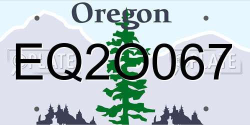 EQ2O067 Oregon License Plate