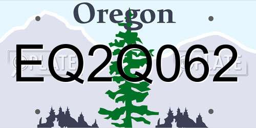 EQ2Q062 Oregon License Plate