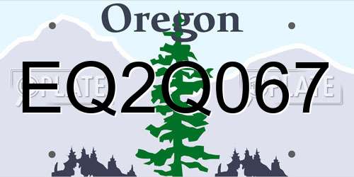 EQ2Q067 Oregon License Plate